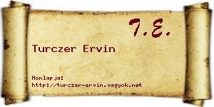 Turczer Ervin névjegykártya